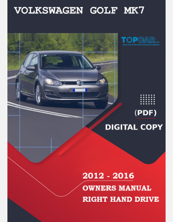 Beskatning Midlertidig lav lektier VW GOLF MK7 OWNERS MANUAL- RHD (2012 -2016)