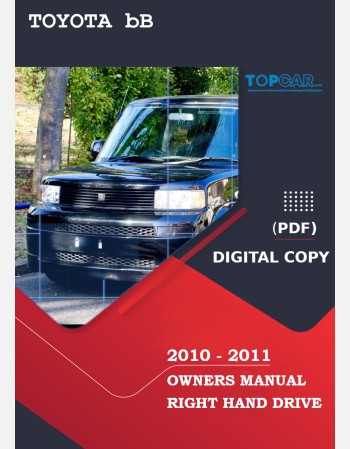 toyota bb 2010-2011 owners manual in english