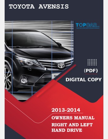 toyota avensis 2013-2014 owners manual rhd and lhd