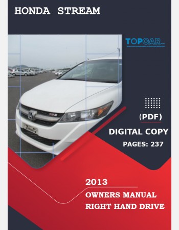 honda stream 2013 owners manual in english