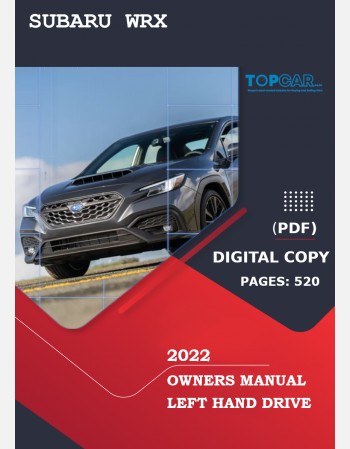 SUBARU WRX 2022 OWNERS MANUAL