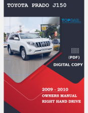 TOYOTA PRADO J150 OWNERS MANUAL (2009 - 2010)