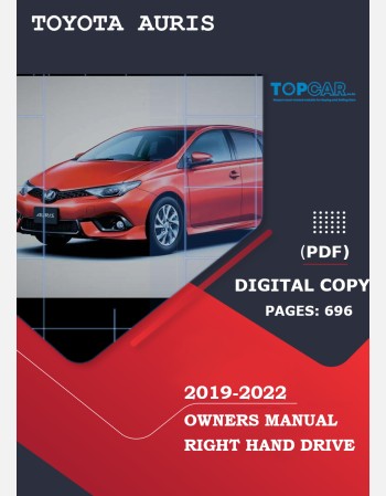toyota auris 2019-2022 owners manual rhd and lhd