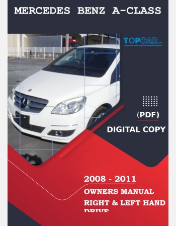 mercedes benz a class 2008 2009 2010 2011 owners manual lhd& rhd