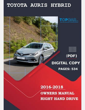 toyota auris hybrid 2016 2017 2018 owners manual