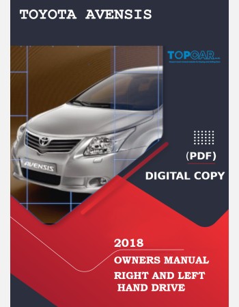 TOYOTA AVENSIS 2018 OWNERS MANUAL RHD AND LHD