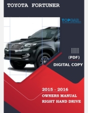 TOYOTA FORTUNER 2015-2016 OWNERS MANUAL