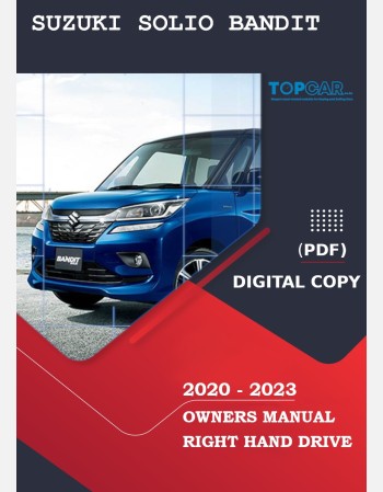 suzuki solio bandit 2020-2023 owners manual