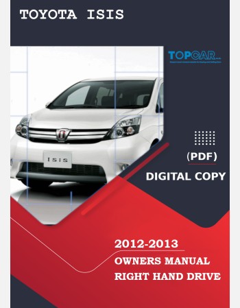 toyota isis 2012-2013 owners manual in english
