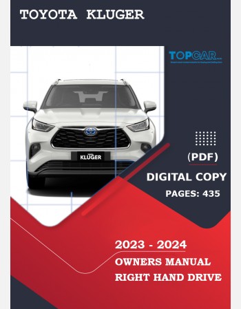 toyota kluger 2023-2024 owners manual
