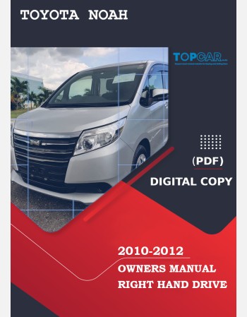 toyota noah 2010-2012 owners manual in english