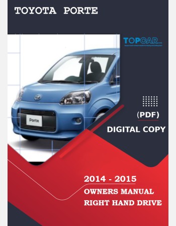 toyota porte 2014-2015 owners manual in english