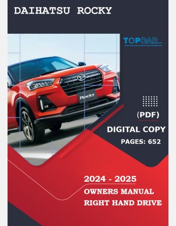 daihatsu rocky 2024-2025 owners manual in english