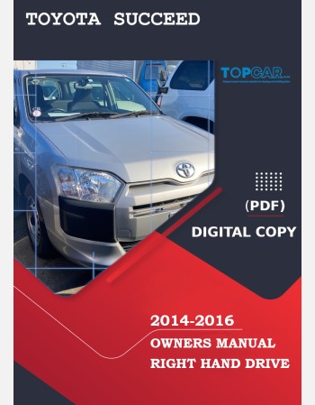 toyota succeed 2014-2016 owners manual in english