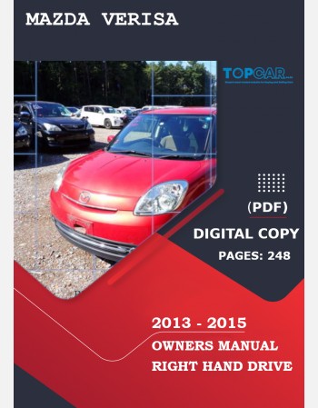 mazda verisa 2013 2014 & 2015 owners manual