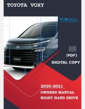 TOYOTA VOXY 2020-2021 OWNERS MANUAL IN ENGLISH