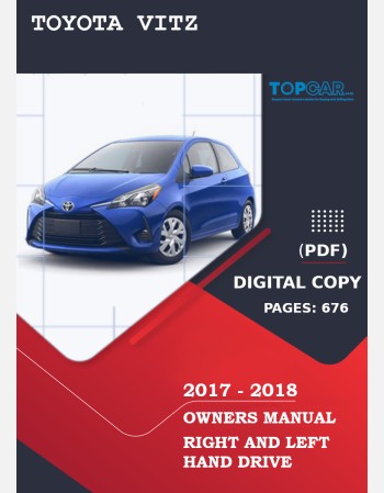 toyota vitz 2017 - 2018 owners manual rhd and lhd