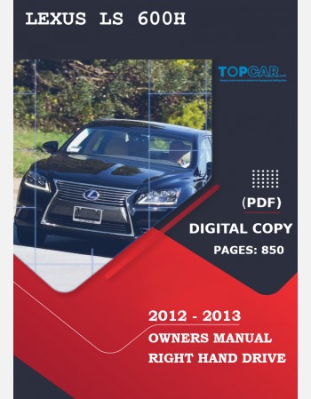 lexus ls 600h 2012-2013 owners manual