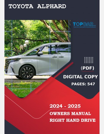 toyota alphard 2024-2025 owners manual in english