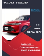 TOYOTA FIELDER 2020-2021 OWNERS MANUAL IN ENGLISH