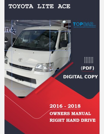 toyota lite ace 2016 2017 2018 owners manual in english