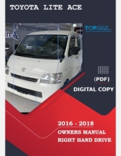 TOYOTA LITE ACE 2016 2017 2018 OWNERS MANUAL IN ENGLISH