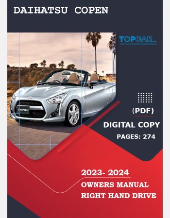 daihatsu copen 2023- 2024 owners manual