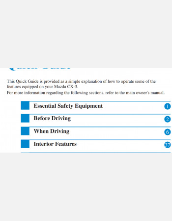 2014 - 2018 mazda cx-3 owners quick guide