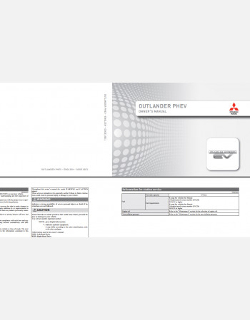 mitsubishi outlander 2013 - 2016 owners manual phev