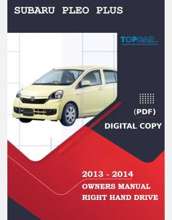subaru pleo plus 2013-2014 owners manual in english